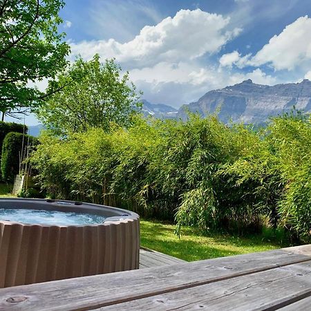 Appartement Avec Jacuzzi Dans Chalet Prive, Grande Terrasse, Parking Gratuit Les Houches Luaran gambar